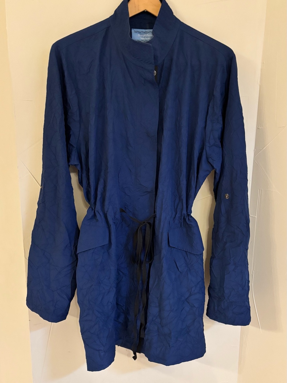 Vera Wang Navy Drawstring Utility Jacket